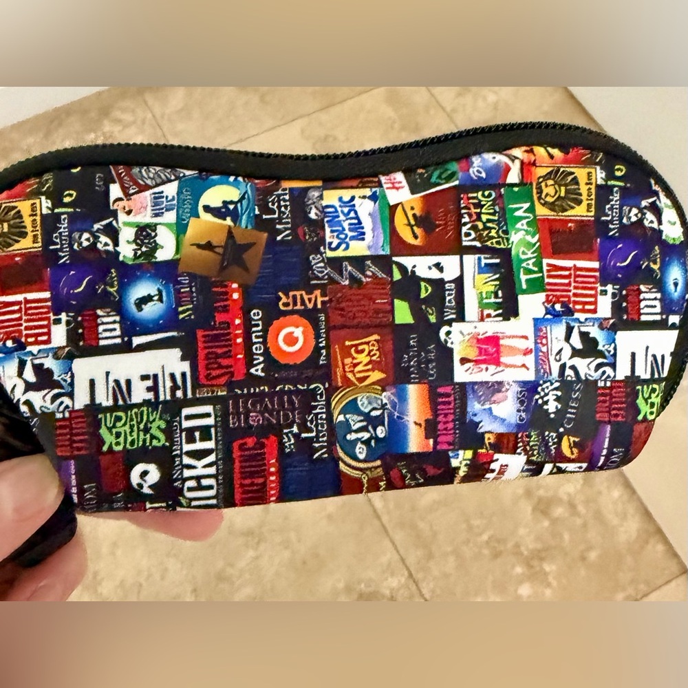 Colorful Broadway Playbill Zipper Glasses Case